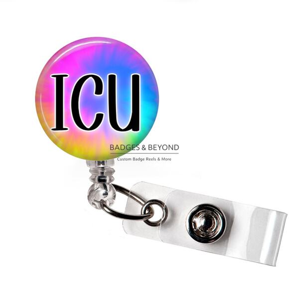 Handmade Accessories - 🩺💙 ICU Nurse Badge Reel | Critical Care RN Retractable ID Holder